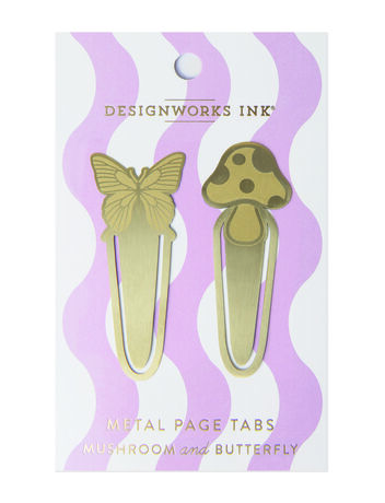 2'Lİ METAL KİTAP AYRACI - BRASS PAGE TABS MUSHROOMS+BUTTERFLY