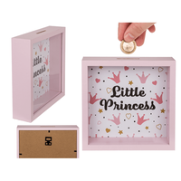 AHŞAP PARA KUTUSU KÜÇÜK PRENSES - WOODEN SAVING BOX LITTLE PRINCESS 20X20 cm. - Thumbnail