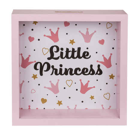 AHŞAP PARA KUTUSU KÜÇÜK PRENSES - WOODEN SAVING BOX LITTLE PRINCESS 20X20 cm.