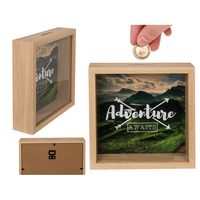 AHŞAP PARA KUTUSU MACERA - WOODEN SAVING BOX ADVENTURE AWAITS 20X20 cm. - Thumbnail