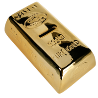 ANAHTARLI KUMBARA ALTIN - SAVING BOX WITH LOCK GOLD BAR 16,5x8,5x5 cm. - Thumbnail