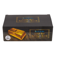 ANAHTARLI KUMBARA ALTIN - SAVING BOX WITH LOCK GOLD BAR 16,5x8,5x5 cm. - Thumbnail