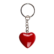 HEDİYE PAKETLİ KALP ANAHTARLIK (2 RENK) - METAL KEYRING POLYRESIN HEART - Thumbnail